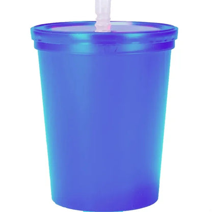 Plastic Stadium Cup with Lid and Straw 16 oz.