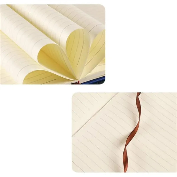 Hardcover Elastic Band Ruled A5 Notebook With Pen Holder