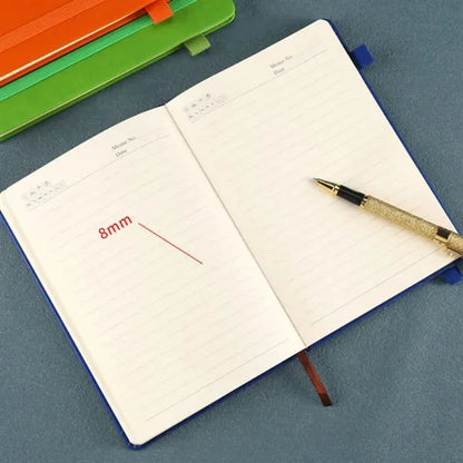 Hardcover Elastic Band Ruled A5 Notebook With Pen Holder