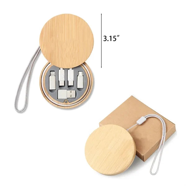 Bamboo And Wood Data Cable Storage Box