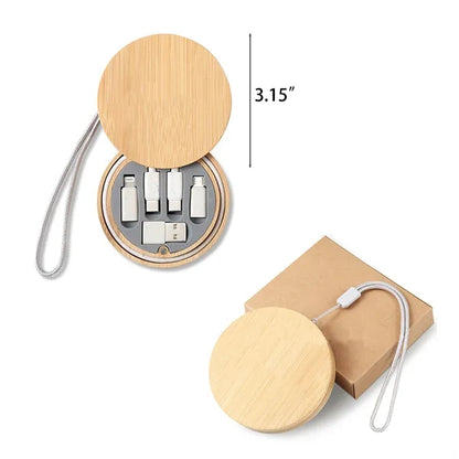 Bamboo And Wood Data Cable Storage Box