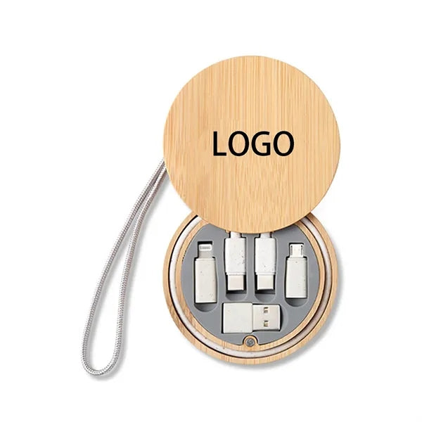 Bamboo And Wood Data Cable Storage Box