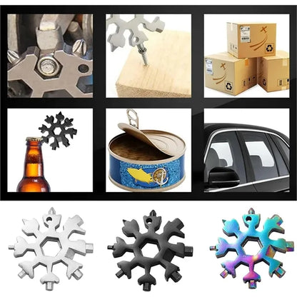 18-In-1 Stainless Steel Snowflake Multitool