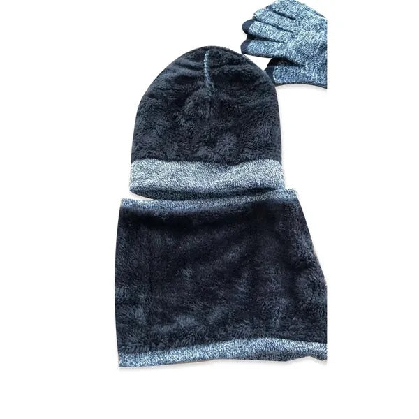 Winter Beanie Hat Neck Warmer Touchscreen Gloves Set