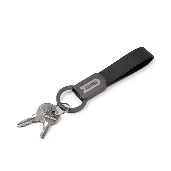 Axis Gunmetal Leather Keyring