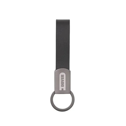 Axis Gunmetal Leather Keyring