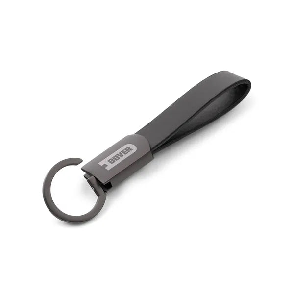 Axis Gunmetal Leather Keyring