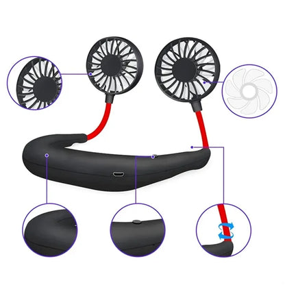 Wearable Portable Neck Fan for Personal Cooling