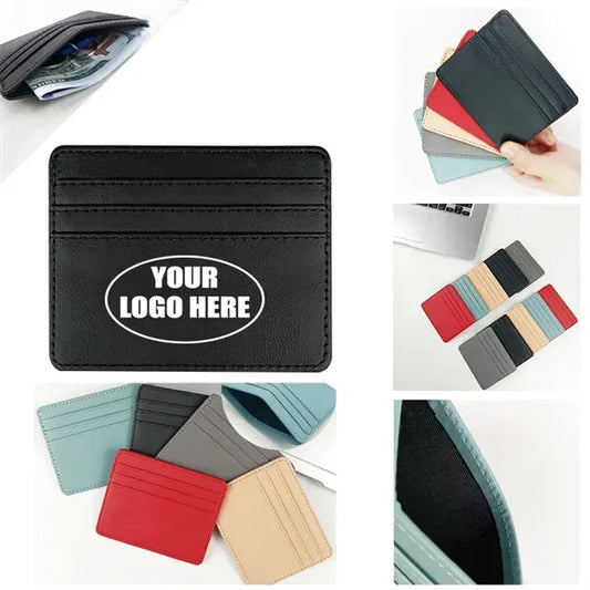 Portable 4-Slot PU Leather Card Holder