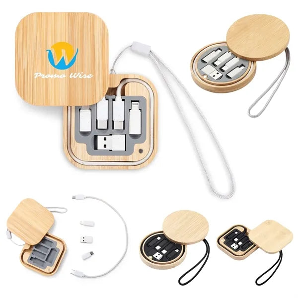 3-in-1 Fast Charging Compatibility Wood Magnetic Cable Kit