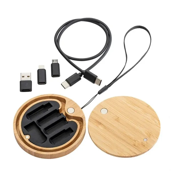 3-in-1 Fast Charging Compatibility Wood Magnetic Cable Kit