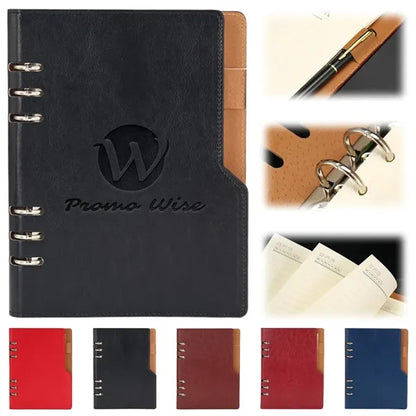 A5 Loose-Leaf 6-ring Binder Notebooks Diary with Pen Holder