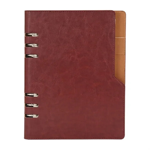 A5 Loose-Leaf 6-ring Binder Notebooks Diary with Pen Holder