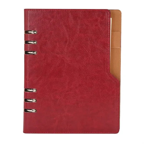 A5 Loose-Leaf 6-ring Binder Notebooks Diary with Pen Holder