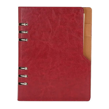A5 Loose-Leaf 6-ring Binder Notebooks Diary with Pen Holder