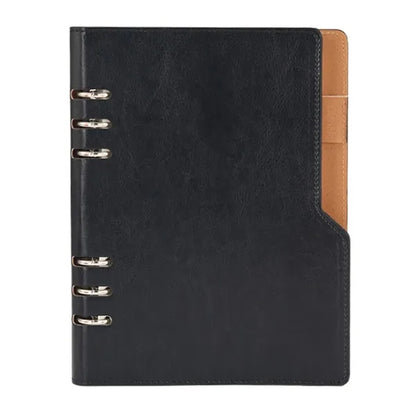 A5 Loose-Leaf 6-ring Binder Notebooks Diary with Pen Holder