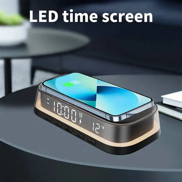 Wireless Charging Alarm Clock with Night Light and Display