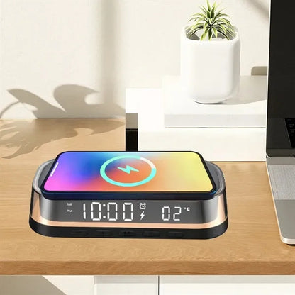 Wireless Charging Alarm Clock with Night Light and Display