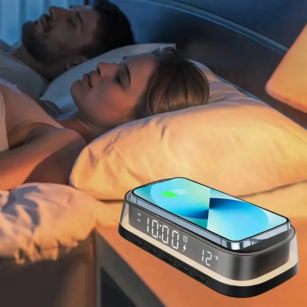 Wireless Charging Alarm Clock with Night Light and Display