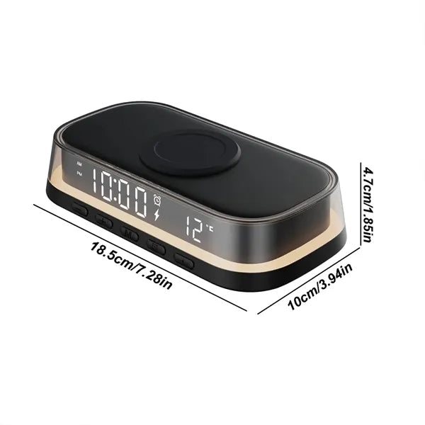 Wireless Charging Alarm Clock with Night Light and Display