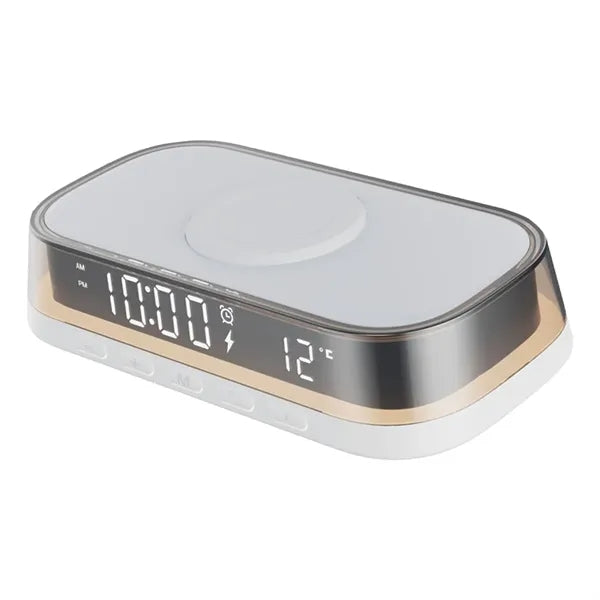 Wireless Charging Alarm Clock with Night Light and Display