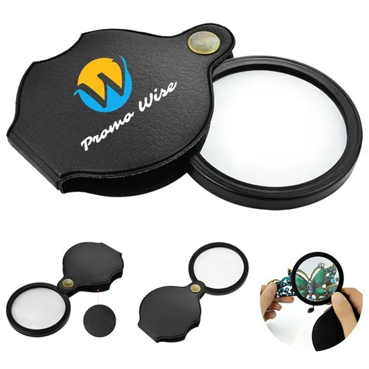 Foldable Sturdy Anti-Scratch Compact Leather-Cased Magnifier