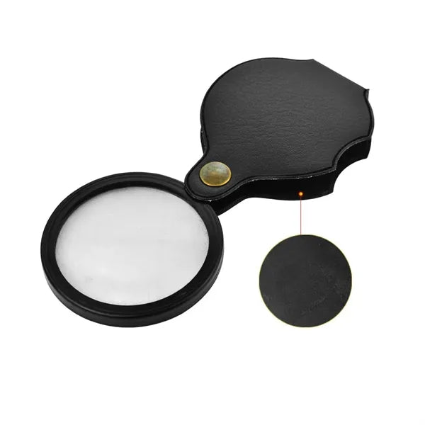 Foldable Sturdy Anti-Scratch Compact Leather-Cased Magnifier