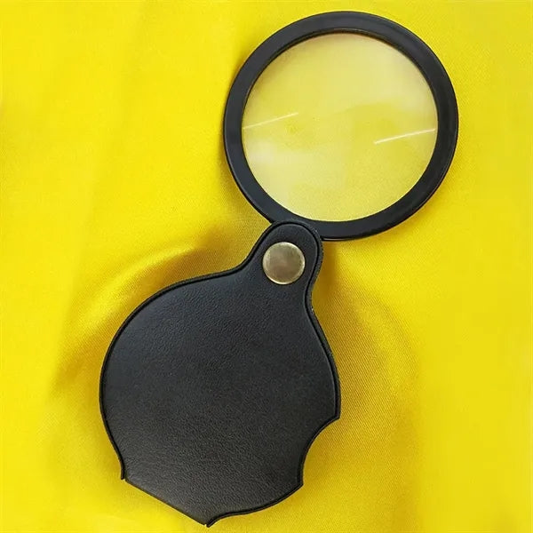 Foldable Sturdy Anti-Scratch Compact Leather-Cased Magnifier