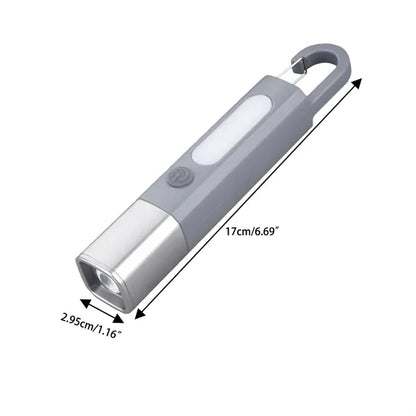 Portable Side Light LED Telescopic Zoom Flashlight with Hook