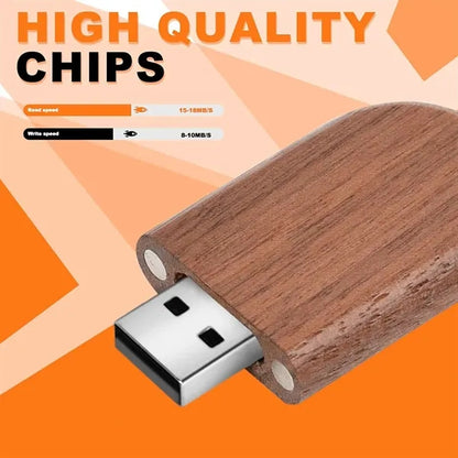 8G Fast Transfer Wooden Oval  USB Flash Drive with Box
