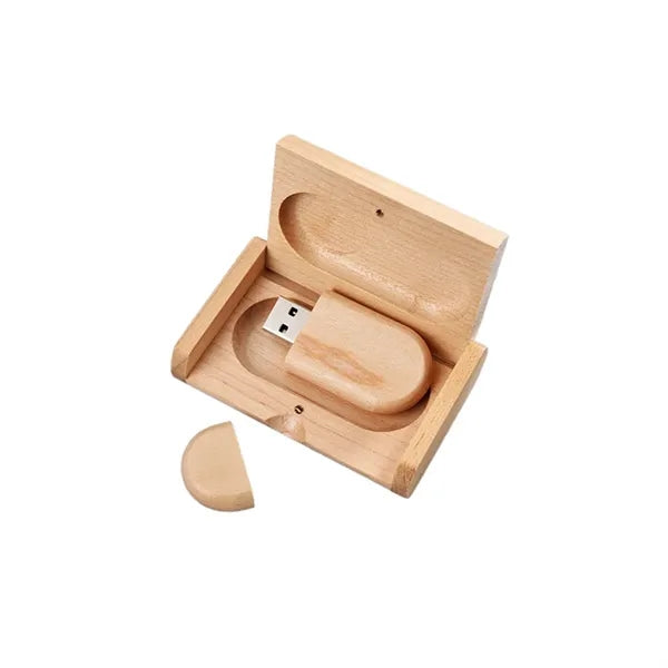 8G Fast Transfer Wooden Oval  USB Flash Drive with Box