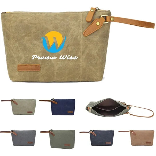 Spacious Portable Wear-Resistant Canvas Travel Toiletry Bag