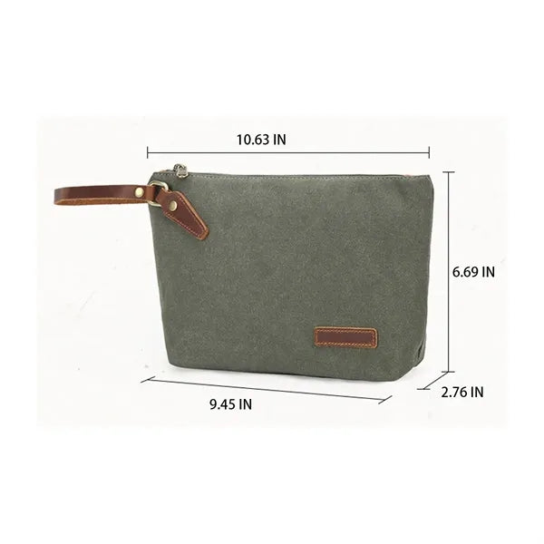 Spacious Portable Wear-Resistant Canvas Travel Toiletry Bag