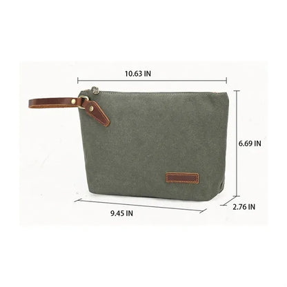 Spacious Portable Wear-Resistant Canvas Travel Toiletry Bag