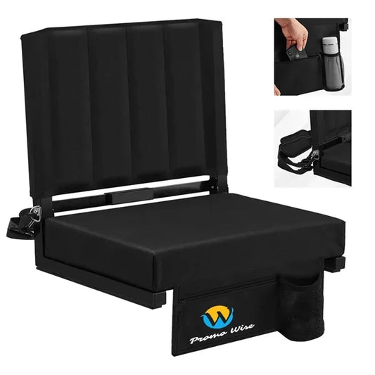 Foldable Anti-Slip Stadium Chair with Storage Pocket