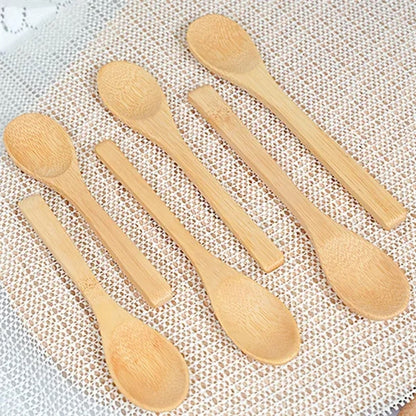 Long Handle Bamboo Soup Spoons For Mixing Stirring Utensil