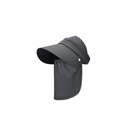 Wide Brim Sun Hat with Removable Face Cover Windproof Rope