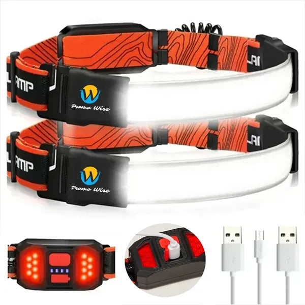 Waterproof Rechargeable Bright Wide Beam Headlamp Flashlight