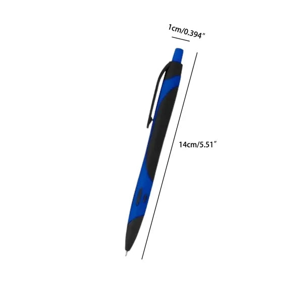 Classic Push Button Colorful Rubber Ballpoint Pen with Clip
