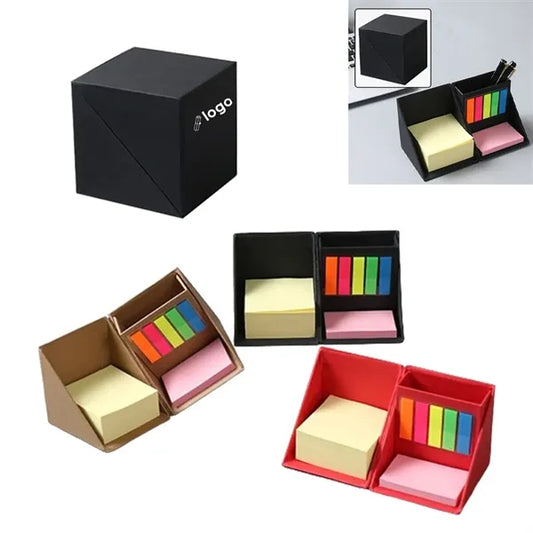 Paper Rectangular Foldable Pencil Holder with Sticky Notes