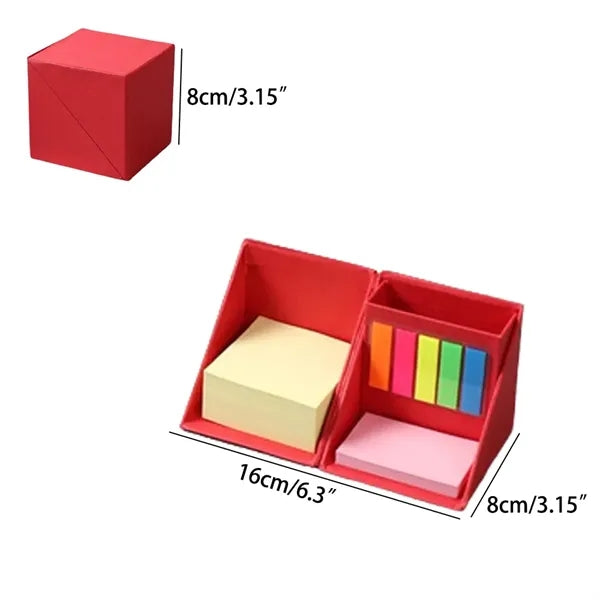 Paper Rectangular Foldable Pencil Holder with Sticky Notes
