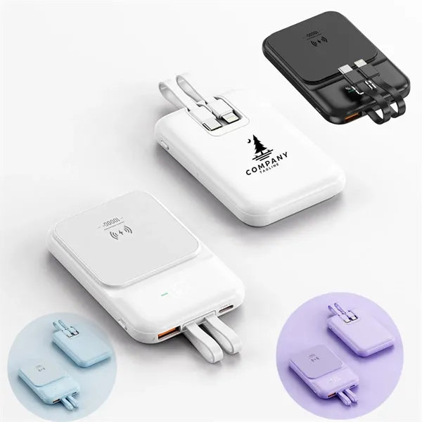 10000mah Magsafe power bank Built-in Cable