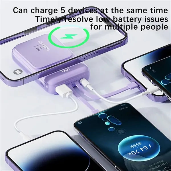 10000mah Magsafe power bank Built-in Cable