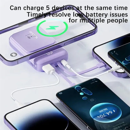 10000mah Magsafe power bank Built-in Cable