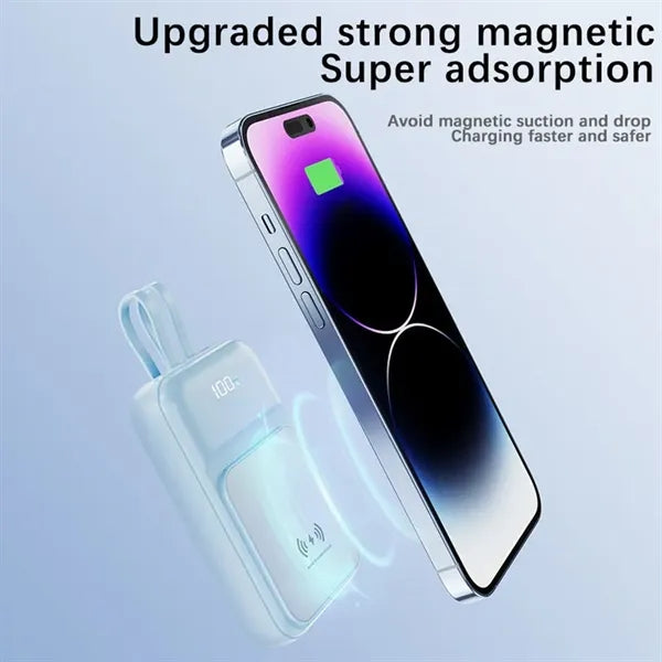 10000mah Magsafe power bank Built-in Cable