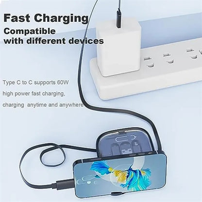 3-in-1 Portable Utility Retractable Charging Cable Box