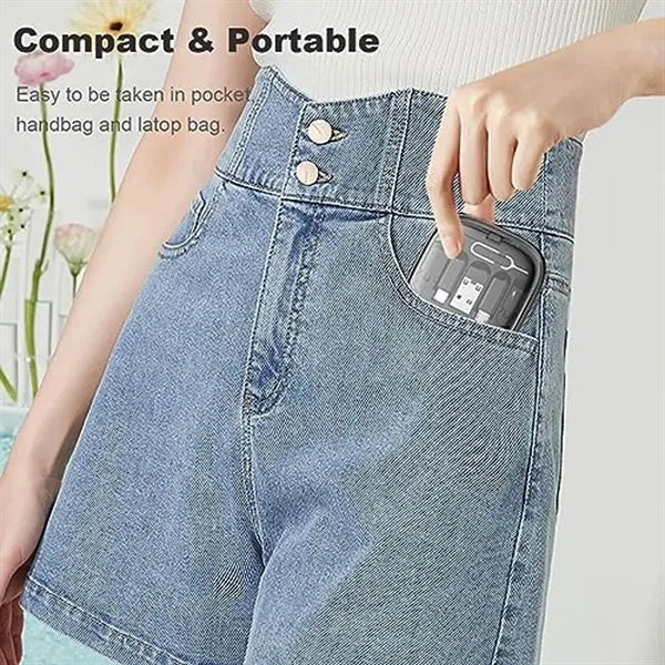 3-in-1 Portable Utility Retractable Charging Cable Box