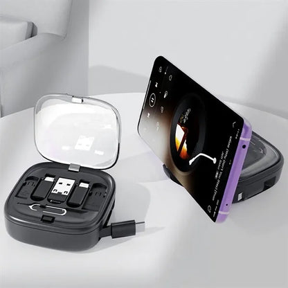 3-in-1 Portable Utility Retractable Charging Cable Box