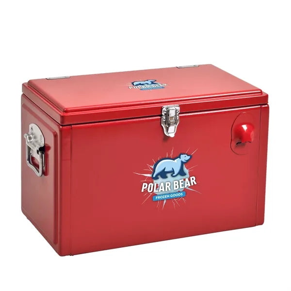 Metal Tool Box Cooler, Front & Top Imprint