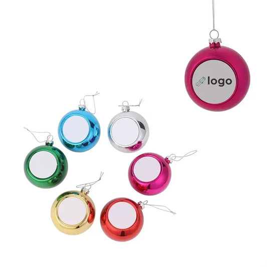 Colorful Round Plastic Christmas Ball Ornaments with Lanyard